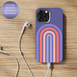 Lila Violett Pfirsich Orange abgerundetes Linienmu iPhone 13 Pro Max Hülle