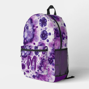 Lila Violett Rosa Batik-Kreise Kunstmuster Bedruckter Rucksack