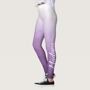 Lila-Violett-Verlaufs-Geometrie-Netzmuster-Name Leggings