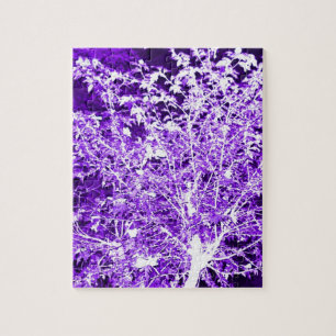 Lila Violette Abstrakte Baumzweige Puzzle