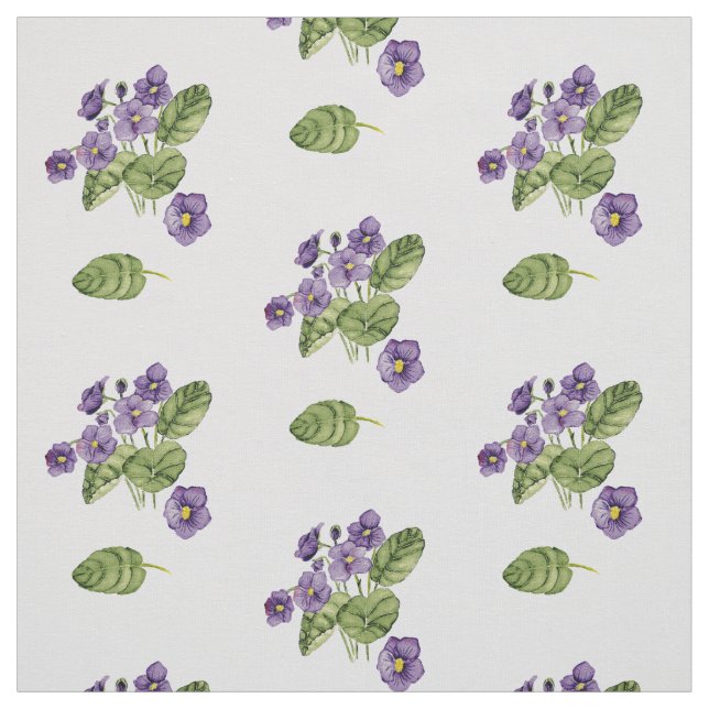 Lila violette Blätter Aquarellmuster Stoff (Muster)