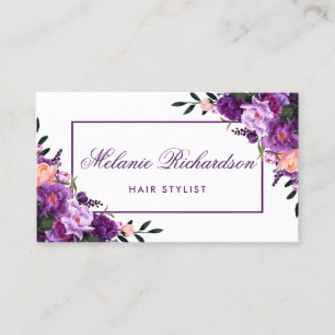 Lila violette Blumenhaar-Stylist-Verabredung P Terminkarte