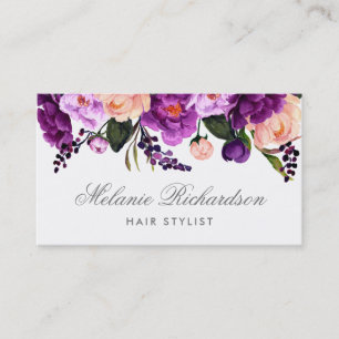 Lila violette Blumenhaar-Stylist-Verabredung Silv Terminkarte