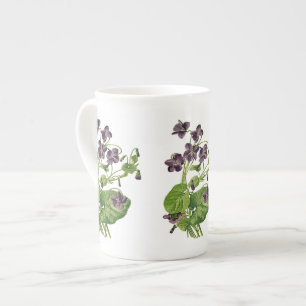 Lila Violette Botanische Knochen-China Tasse