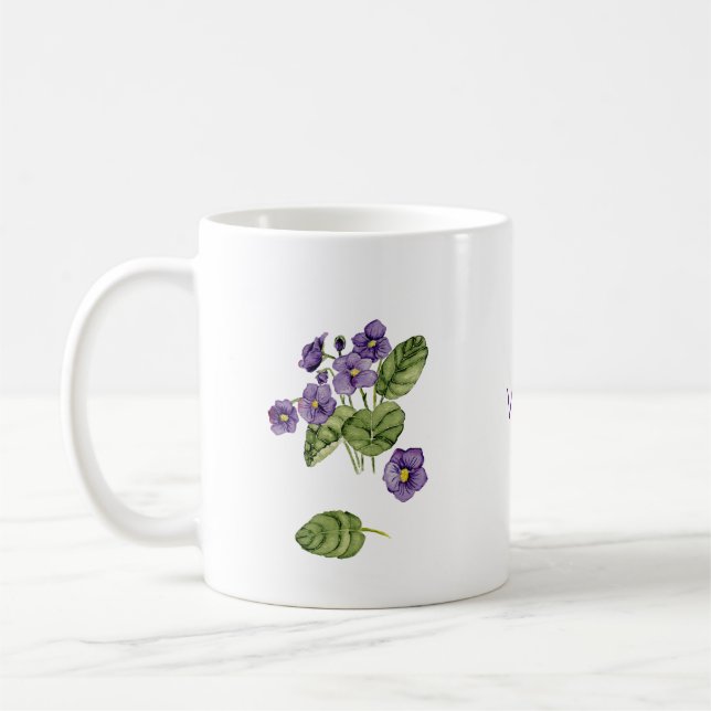 Lila violette botanische Tasse (Links)