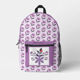 Lila violette Farbe in  Farbton, dezent Bedruckter Rucksack