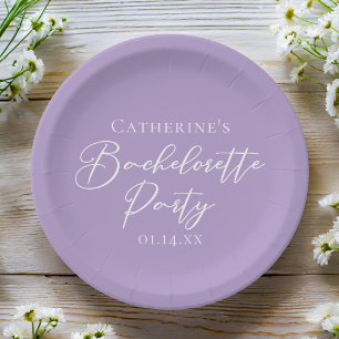 Lila violette Henparty personalisiert Pappteller