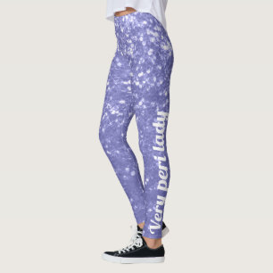 Lila violette Imitate Glitzern Glitzer Ihr Name Leggings