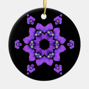 Lila violette Kaleidoskopverzierung Keramik Ornament