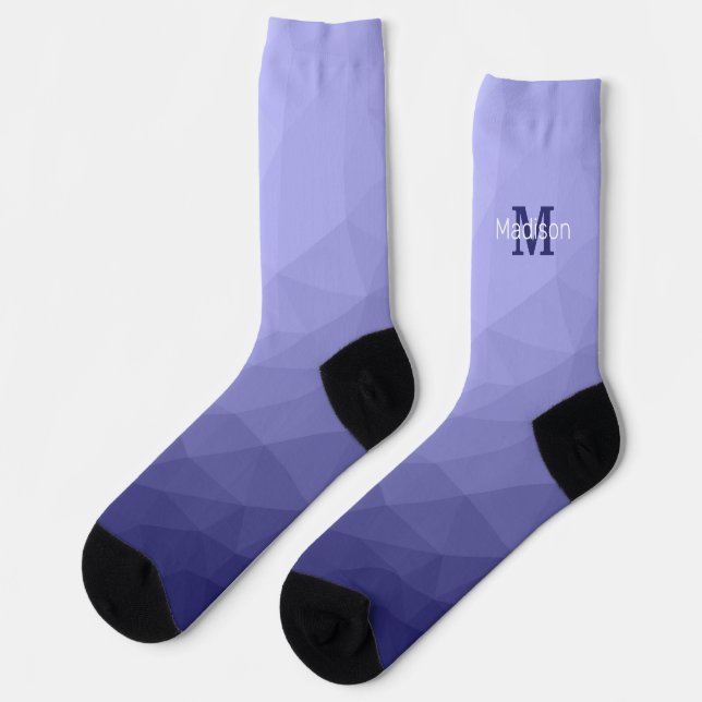 Lila violette Maschenöffnung Monogram Socken (Linkes Detail)