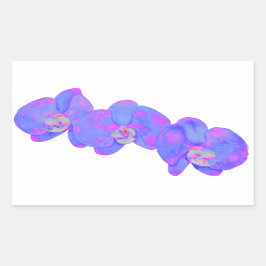 Lila violette Orchideenmalerei Rechteckiger Aufkleber