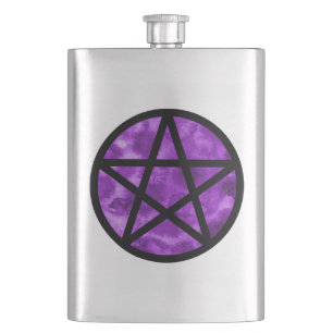 Lila violette Pentagramm-Flasche Flachmann