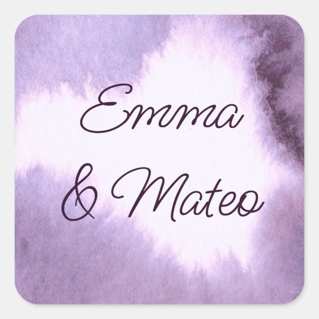 Lila Violette Quadratischer Aufkleber (Vorderseite)