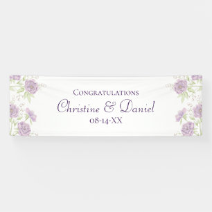 Lila violette Rosenhochzeit Banner