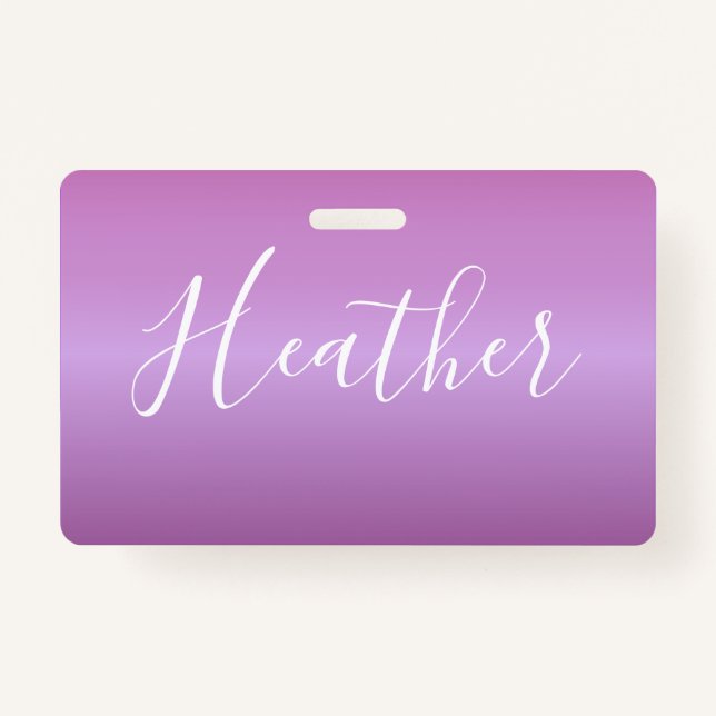 Lila Violette und benutzerdefiniertes weißes Skrip Ausweis (Vorderseite)