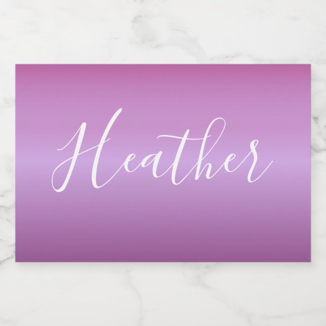 Lila Violette und benutzerdefiniertes weißes Skrip Lebensmitteletikett (Einzelnes Label)