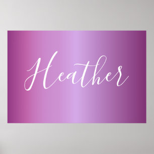 Lila Violette und benutzerdefiniertes weißes Skrip Poster