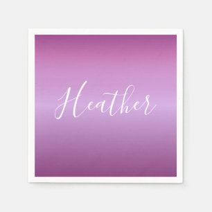 Lila Violette und benutzerdefiniertes weißes Skrip Serviette