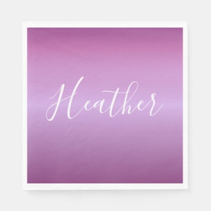 Lila Violette und benutzerdefiniertes weißes Skrip Serviette