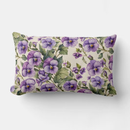 Lila Violetten auf Weiß Lendenkissen