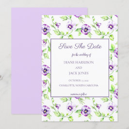 Lila Violetten Save the Date Einladung