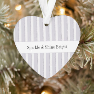 Lila Violetter Funkelnde Glitzer Streifen Weihnach Ornament