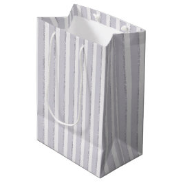 Lila Violetter Glitter Streifen Braut- Mittlere Geschenktüte