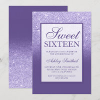 Lila violetter Glitzer eleganter Sweet 16