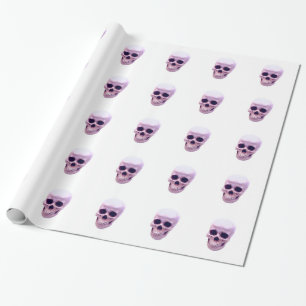 Lila violetter weißer Pop Art Skull Wrapping Paper Geschenkpapier