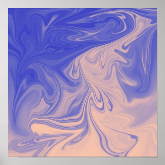 Lila, violettes, wüstenglänzendes, flüssiges Kunst Poster (Vorne)