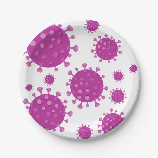 Lila Viruspartikel Pappteller (Vorderseite)