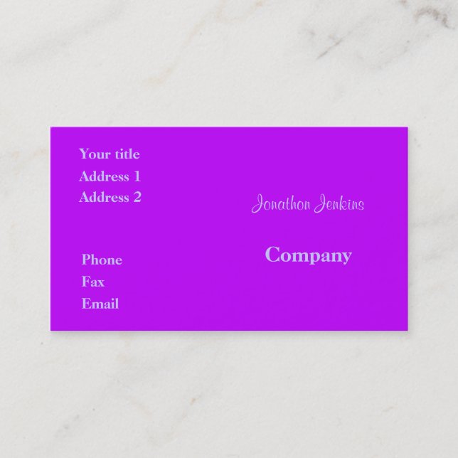 Lila Visitenkarte (Vorderseite)