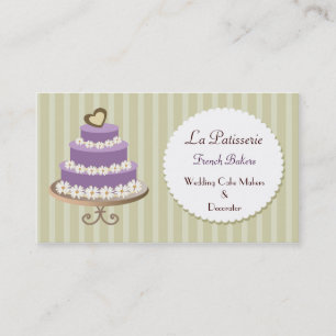 lila Visitenkarten für Hochzeitstorter Visitenkarte