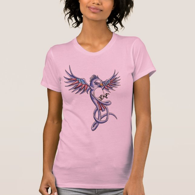 Lila Vogel T-Shirt (Vorderseite)