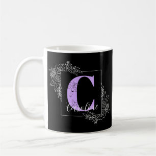 Lila Vollblutschmetterlingscreme - Buchstabe C Kaffeetasse