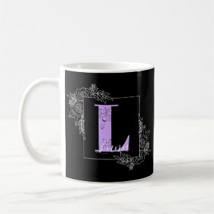 Lila Vollblutschmetterlingsmaske - Letter L Kaffeetasse