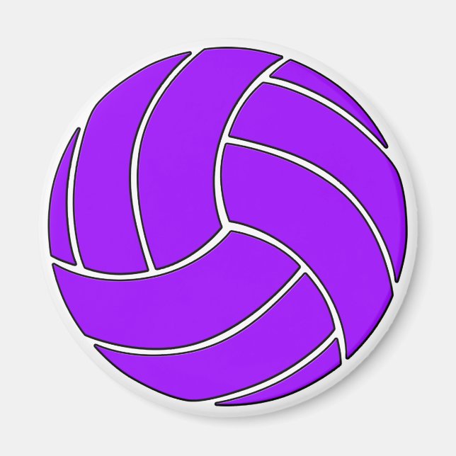 Lila Volleyball - individualisierbarer Sportspiele Magnet (Vorne)