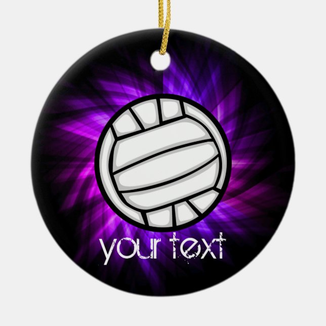 Lila Volleyball Keramikornament (Vorne)