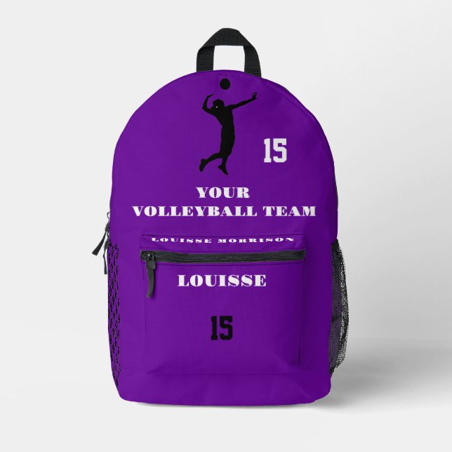 lila VOLLEYBALL-Rucksäcke - Mädchenspielersport 1 Bedruckter Rucksack (Vorderseite)