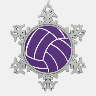 Lila Volleyball-Verzierung Schneeflocken Zinn-Ornament