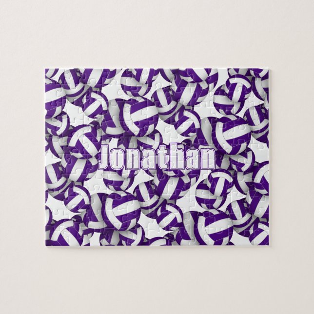 lila Volleyballmannschaftsfarben Puzzle (Horizontal)