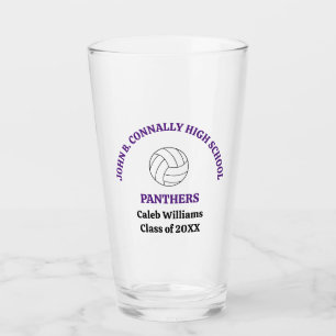Lila Volleyballspieler Personalisiertes Team Glas