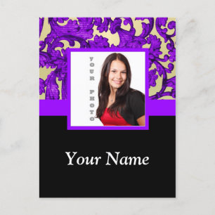 Lila Vorlage für Blumenstaub Postkarte