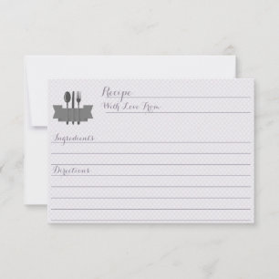 Lila Vorrat der Kochkarte Brautparty Rezept