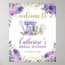 Lila Vorrat der Küche Begrüßungszeichen