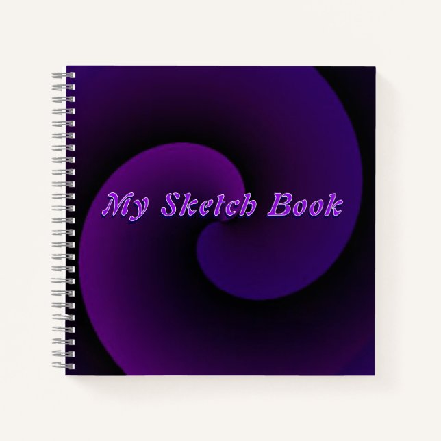Lila Vortex Sketch Spiral Notebook Notizbuch (Vorderseite)