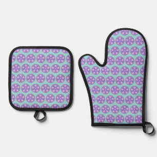 Lila W1 Ofenhandschuh & Topflappen-Set