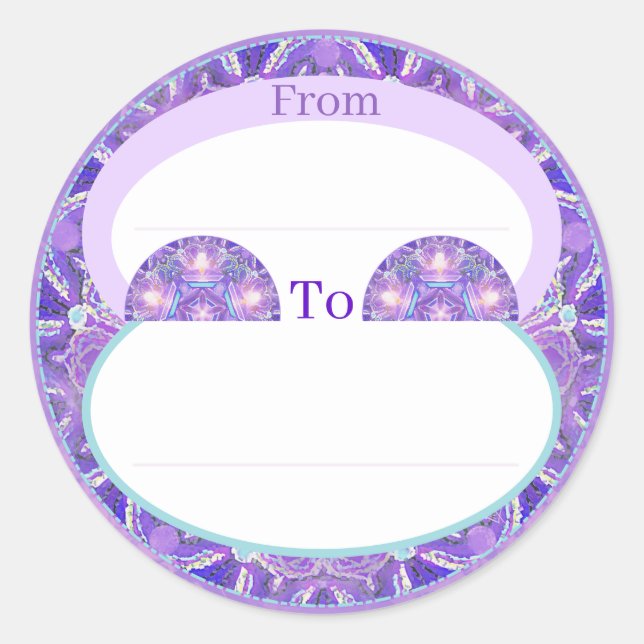 Lila W1 Runder Aufkleber (Vorderseite)