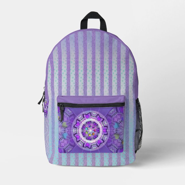 Lila W2 Bedruckter Rucksack (Vorderseite)
