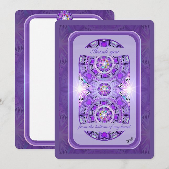 Lila W2 Dankeskarte (Vorne/Hinten)